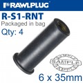 RAWLNUT M6X35MM X4-BAG